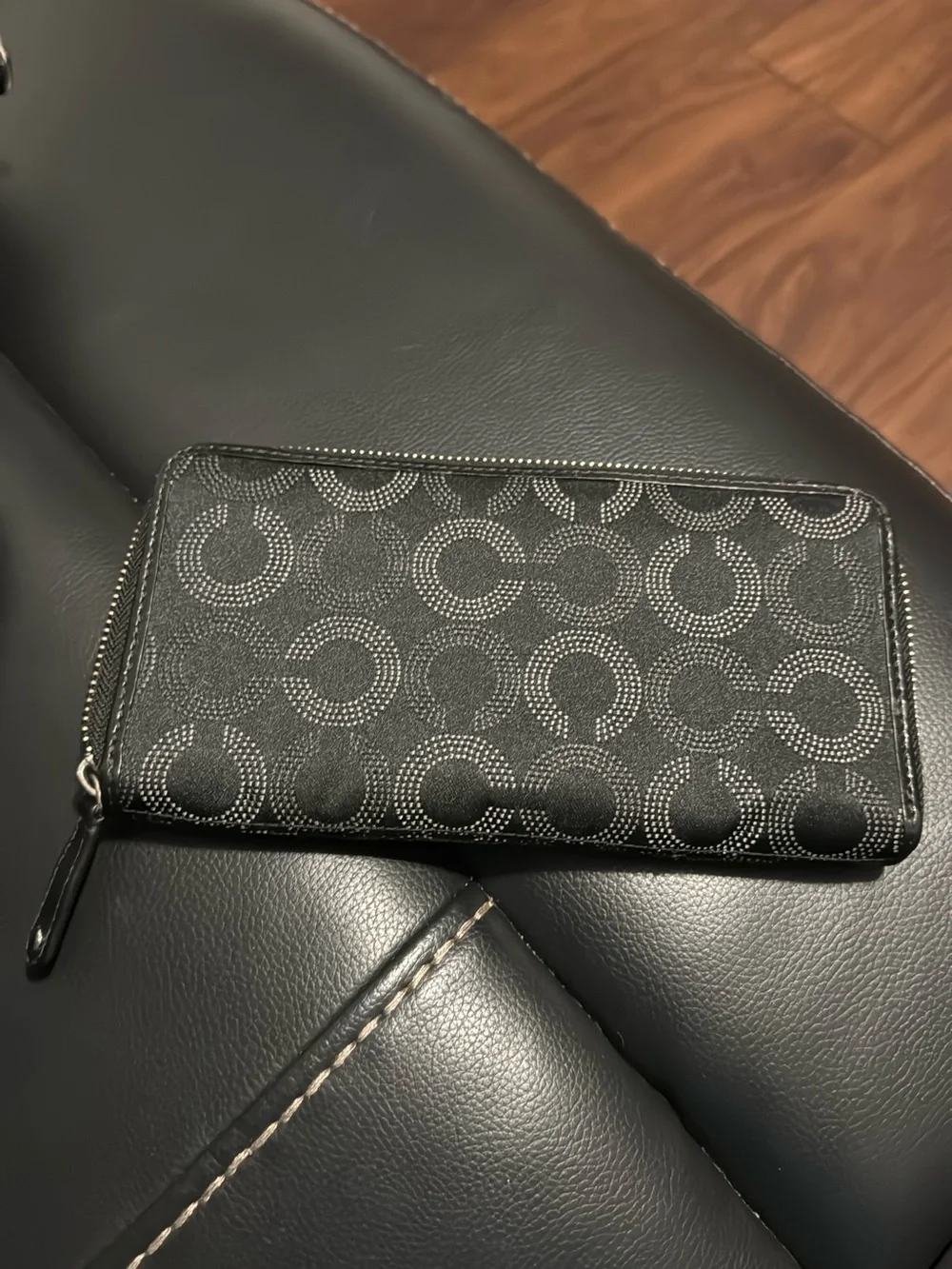 Coach Black Signature Jacquard Satchel